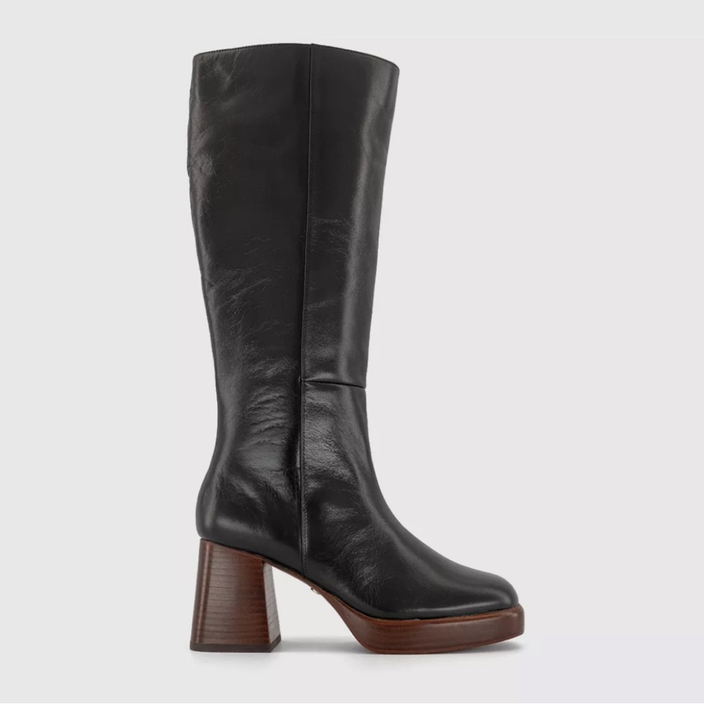 Kitty platform knee high boots